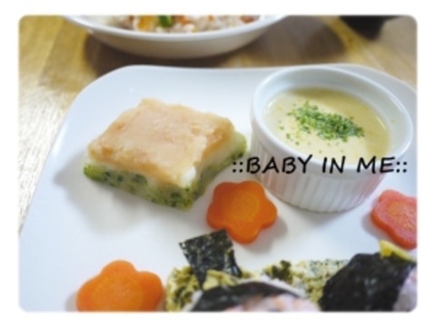【離乳食中期】ひなまつりプレート★菱餅ポテトサラダ